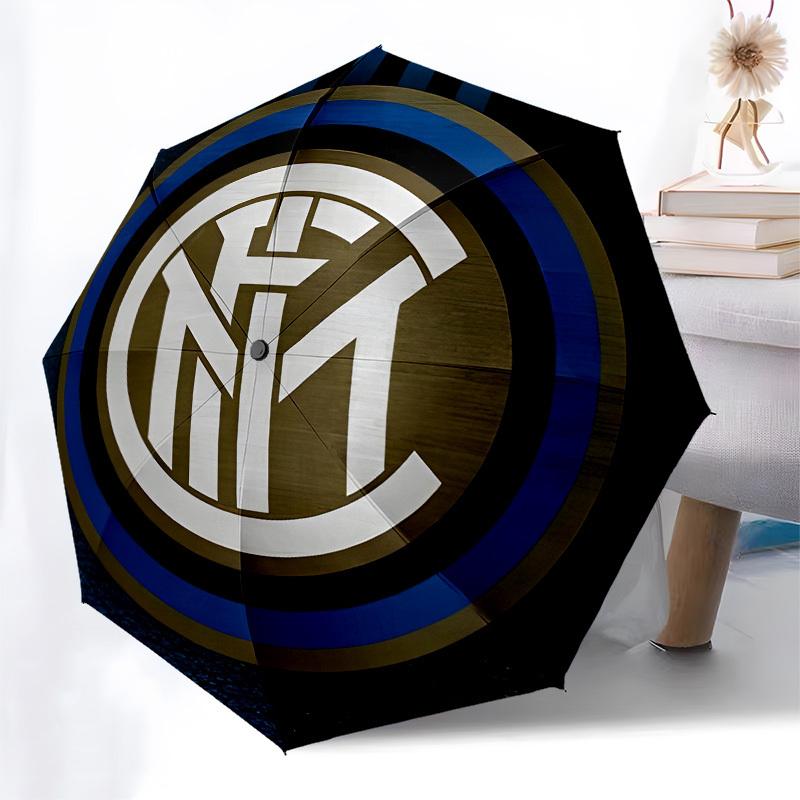 Inter Milan, Badge- Automatic Opening and Closing, 8-rib Structure Portable Umbrella, Suitable for Men and Women in All Seasons - Perfect Gi