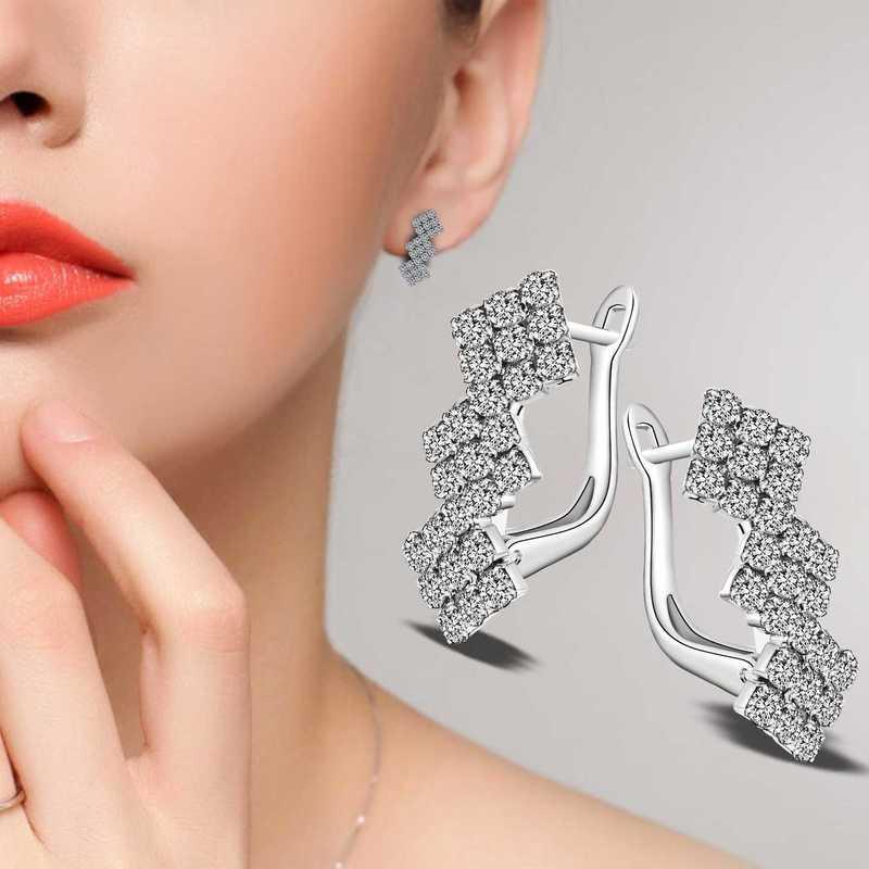 Sace Gems Classic Super Flash Zircon Earrings for Women Wedding Party Gifts