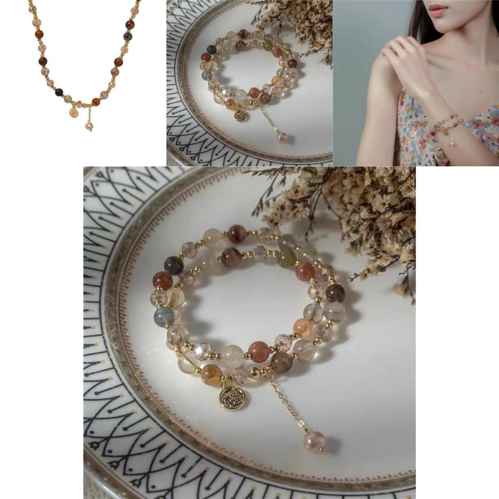 French-inspired Double Layer Beaded Bracelet For Women With Vintage Charm