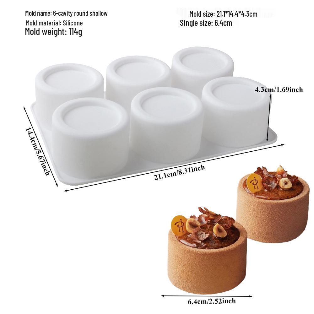 6-Cavity Flower & Heart Silicone Mousse Mold for Chocolate and Cakes