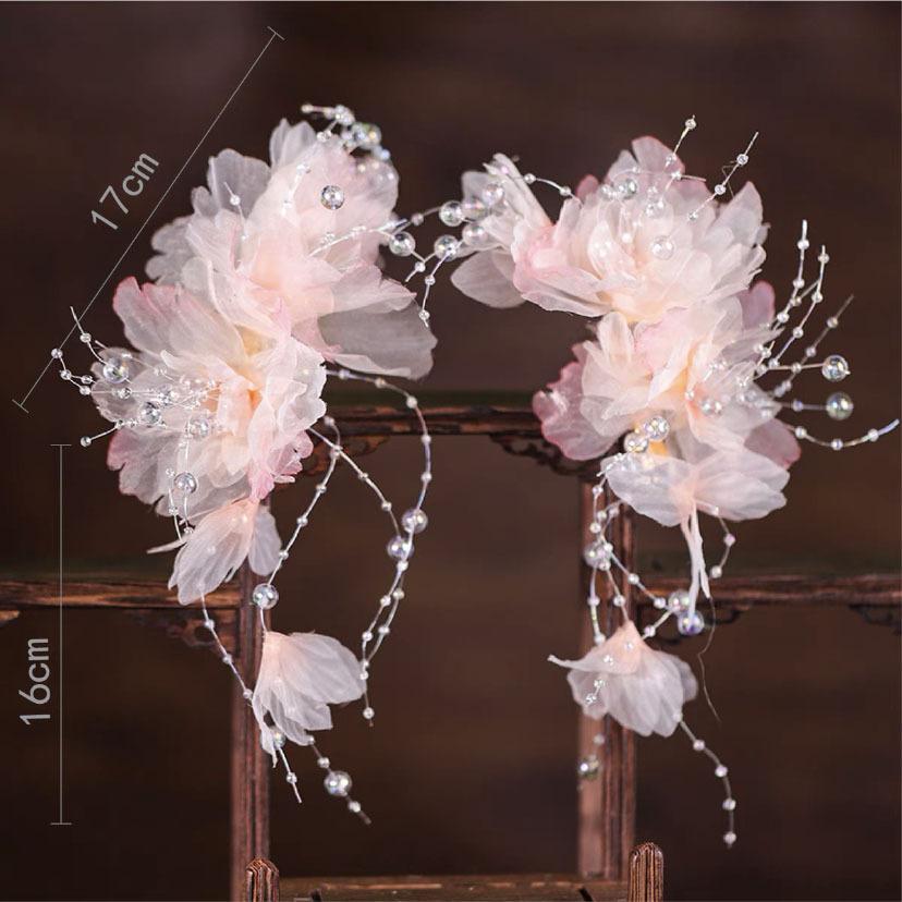 Flower Hair Clips Forks Chinese Hanfu Hair Accessories for Women Hairpin Fork Handmade Vintage Wedding Hair Jewelry Retro Crowns for Girl and Women