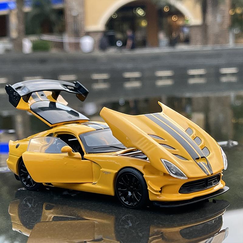 1/32 Dodge Viper ACR SRT Alloy Sports Car Model Diecasts Toy Metal Vehicles Car Model Simulation Sound and Light Boy Kids Toy Gifts