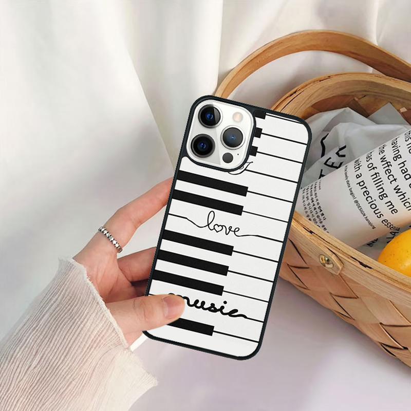 Piano Keys Music Keyboard Phone Case For iPhone 17 Air 16 15 14 11 12 13 Pro  MAX Plus coque Cover Shell