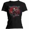 Classic Rock Metal Band Tshirt Iron Maiden Women's Trooper Red Sky T-Shirt, Black