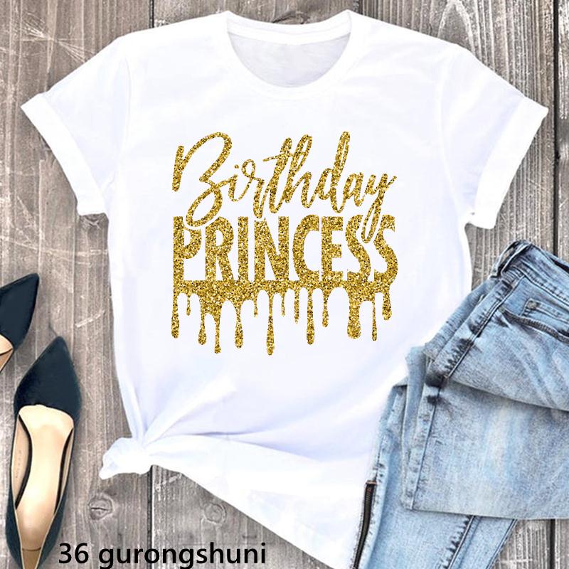 Golden Queen Are Born In July Letter Print Tshirt Unisex Birthday Gift T Shirt Femme High Shoe Tshirt Female Harajuku Shirt