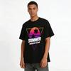 Retro Sonnenuntergang Kokospalme Sommer Paradiesinsel Urlaub T-Shirt Reines Baumwoll-T-Shirt