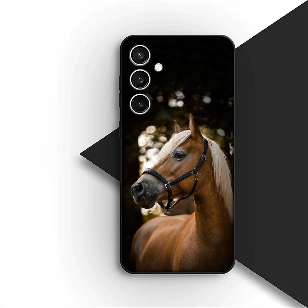 Phone Cover for Samsung Galaxy S25 S24 S23 FE Ultra Plus S7 Edge S25+ S23+ A56 5G Casing Soft Case Running Wild Horse Wallpaper