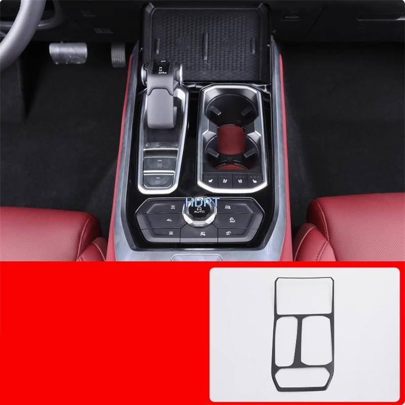 Car Styling Gear Shift Window Control Panel Air Vent Outlet For Great Wall GWM Tank 400  + Stainless Steel Black Interior
