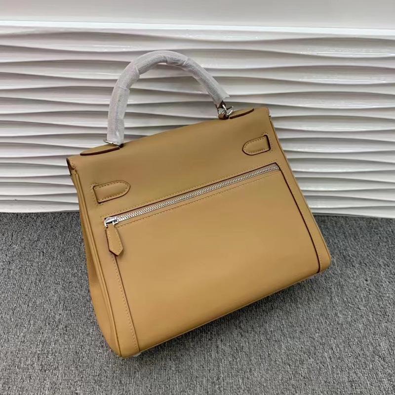 New Lakis Bag With Double Zippers And Wide Shoulder Straps High-end Multi Pocket Good Texture Swift Genuine Cowhide