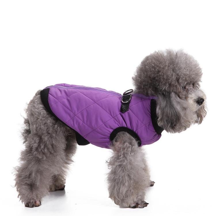 Warm Quilted Dog Jacket: Lamb Fleece Zipper Coat for Winter