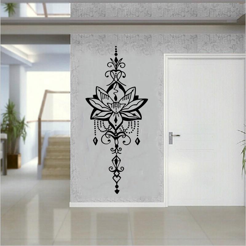 Große Mandala Lotus Pfeil Wandaufkleber Yoga Raum Wohnzimmer Schlafzimmer Namaste Vinyl Heimdekoration Sp-244