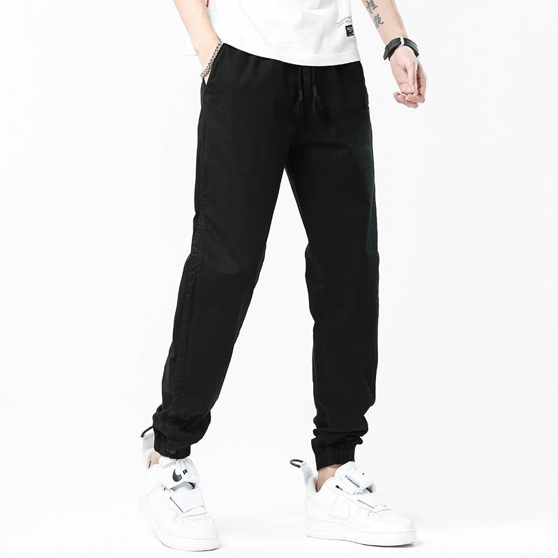 New toe-tied overalls men's multi-pocket trendy brand men's loose casual men's high-end retro men's trousers