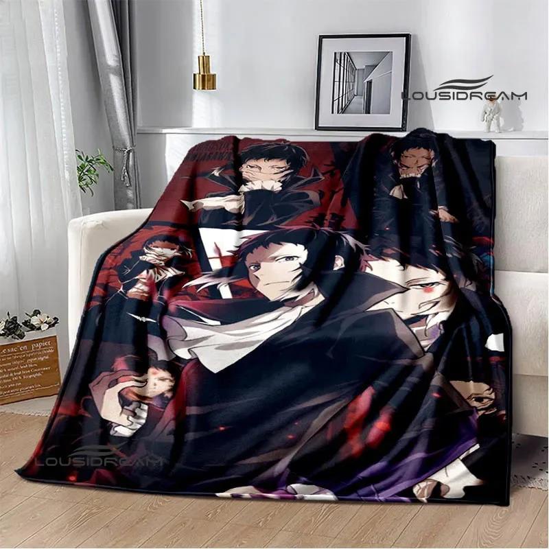 Cartoon Bungou Stray Dogs bedruckte Decken Picknickdecke Warme Flanelldecken Hausbettbezüge Decken für Betten Geburtstagsgeschenk