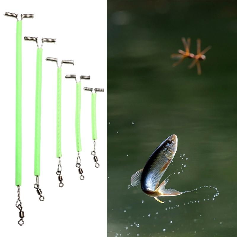 20Pcs/set Luminous Tube Fishing Rigs with Rolling Swivels T-Shape Balance 3 Way Arm Connector Fishing Line Making Tackle