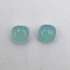 Natural Aqua Chalcedony Square Cushion Cabochon Loose Gemstone Lot 2 Pcs 8 MM 5 CT For Jewelry Making