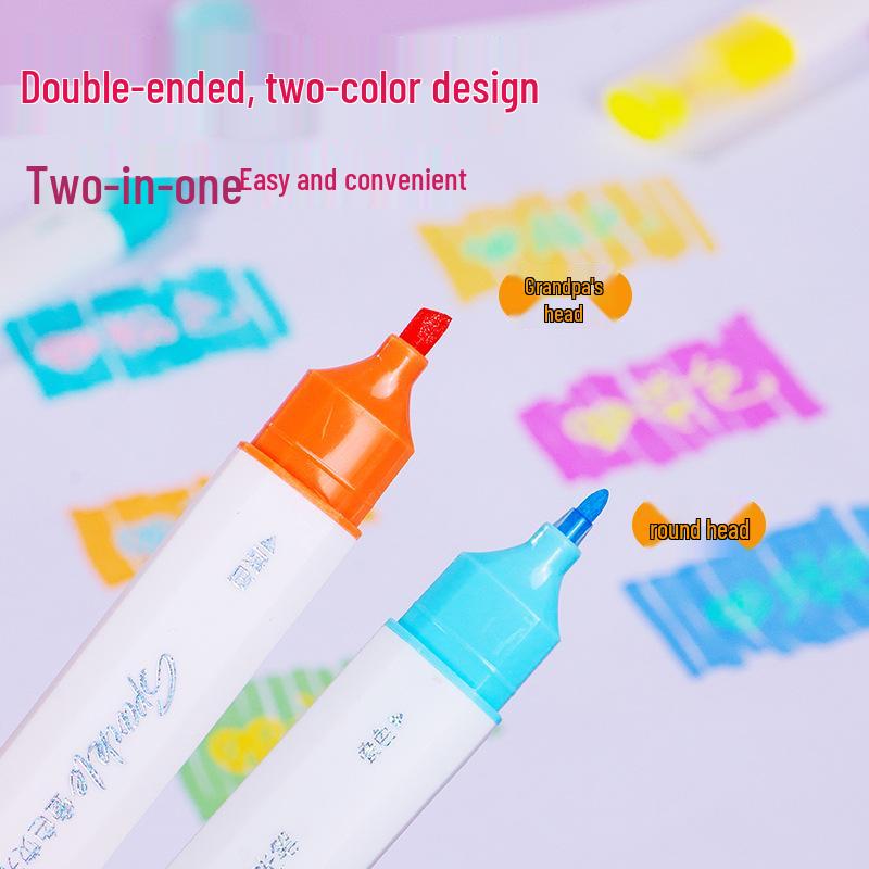 Stackable Double-Headed Fluorescent Pen Set: Bright, Eye-Safe Colors for Journaling and Highlighting