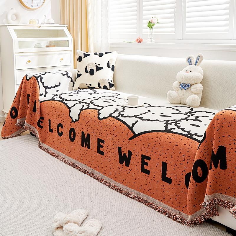 1pc Sofa Cover, Universal Sofa Slipcover For All Seasons, Non-slip Sofa Cover Blanket, Sofa Cushion Protective Cover, Suitable F