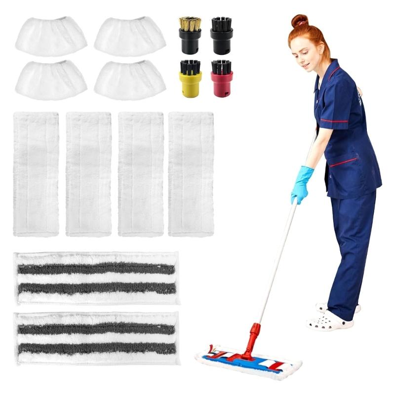 Set of 14 Microfibre Floor Cloth Cover Colour Round Brush Effective Cleaning for SC1 SC5 SC7 Steam Cleaner Floor Nozzle