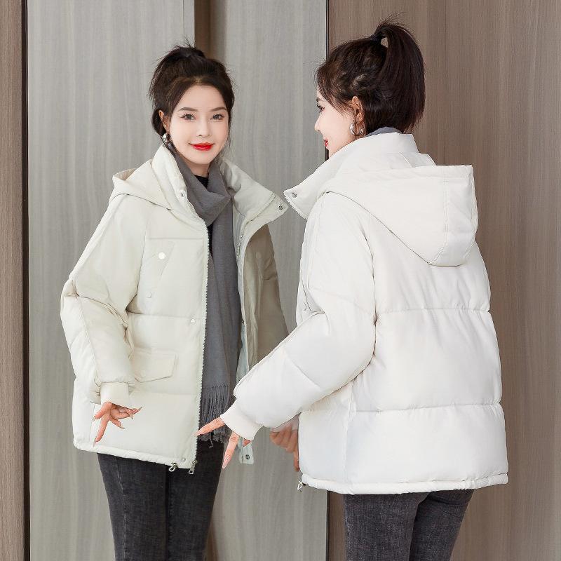 

New Student Clothes Bread Down Cotton-padded Jacket Female Korean Short Loose Cotton-padded Winter Coat Padded Cotton-padded Jacket. S