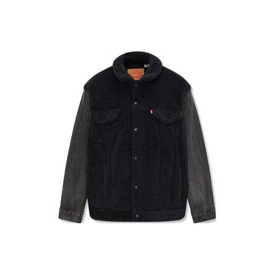 Levis Color Blocked Džínová bunda s dlouhým rukávem Pánské bundy Černá Šedá A5783-0001