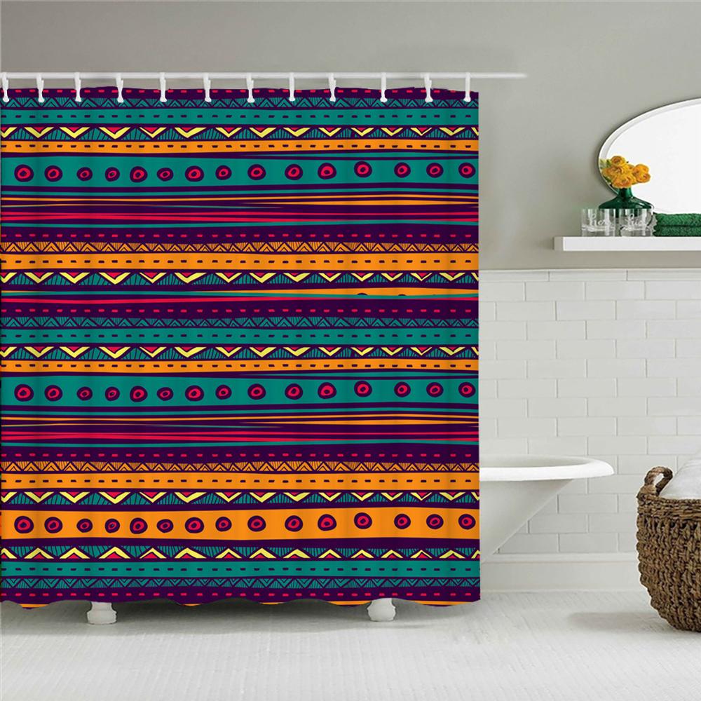 Afrikanische Kultur Duschvorhang Dekor Für Badezimmer Polyester Wasserdichtes Gewebe Duschvorhänge Ägypten Pharao Badschirm