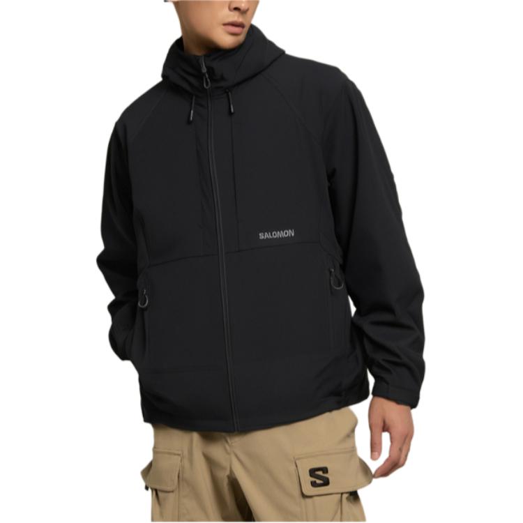 Salomon Sportstyle Fashion Comfortable Soft Hooded Jacket Men Jackets Black C25743
