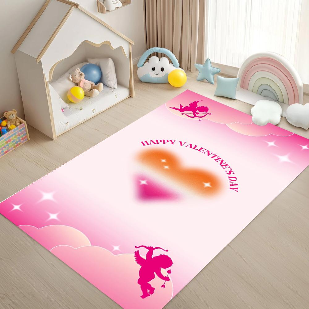 Living Room Carpet Bedroom Little Angel Pattern Floor Mat Soft Non-Slip Large Area Rug Easy To Clean Carpets Home Decoration