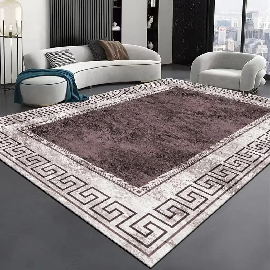 Nordic Modern High-end Living Room Carpet Luxury Grey Home Decoration Bedroom Large Area Rugs Elastic Washable Non-slip Door Mat