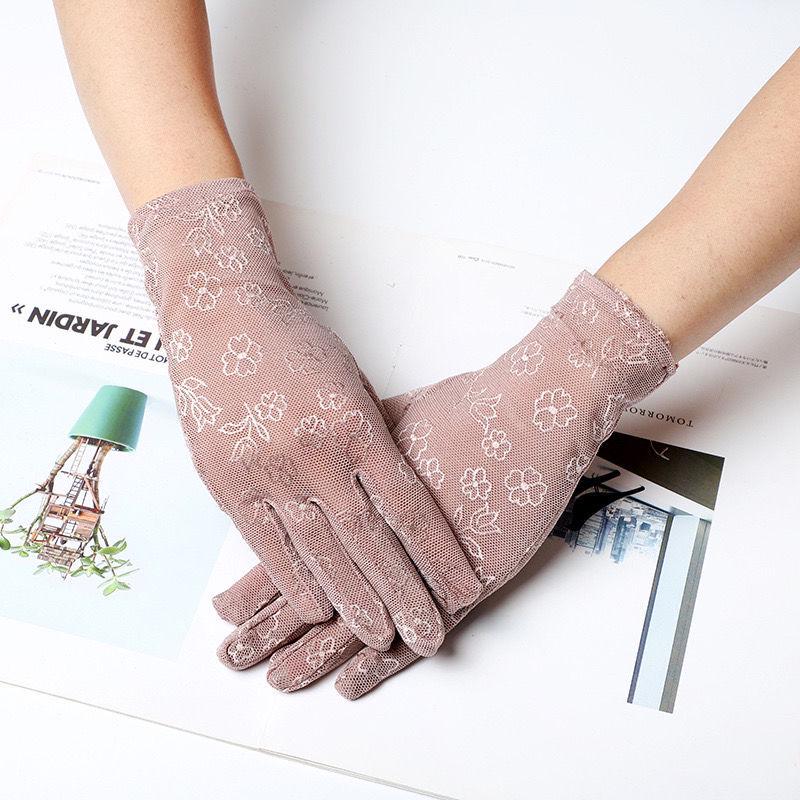 Women's Korean Style Lace Sun Protection Driving Gloves - Breathable & Ultra-thin for Summer