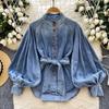 Ladies Denim Shirt Jacket Spring Casual Joker Loose Women Outwear Korean Temperament Ladies Blouse Coat