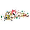 70PCS Wooden Train Set, with Magnetic Crane, Wood Train Track Toy for Kids Ages 3-8, Construction Crane Railway Set, Compatible with Major Brands,