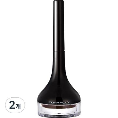 Eyeliner in gel bianco con pennello lungo, no. 2 Marroni, 2 pezzi.