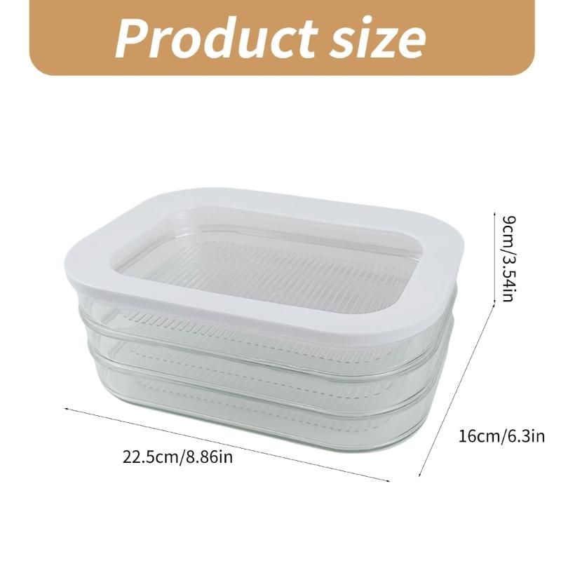 Portable Cold Cut Storage Container Refrigerator Safe Lunch Meat Box with Lid Flavor and Freshness Preserving Holder