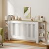 Radiator Cover with Open Storage Shelves, Vertical Slatted Cabinet Shelf Heater Cover for Living Room, Hallway, Extra Large
