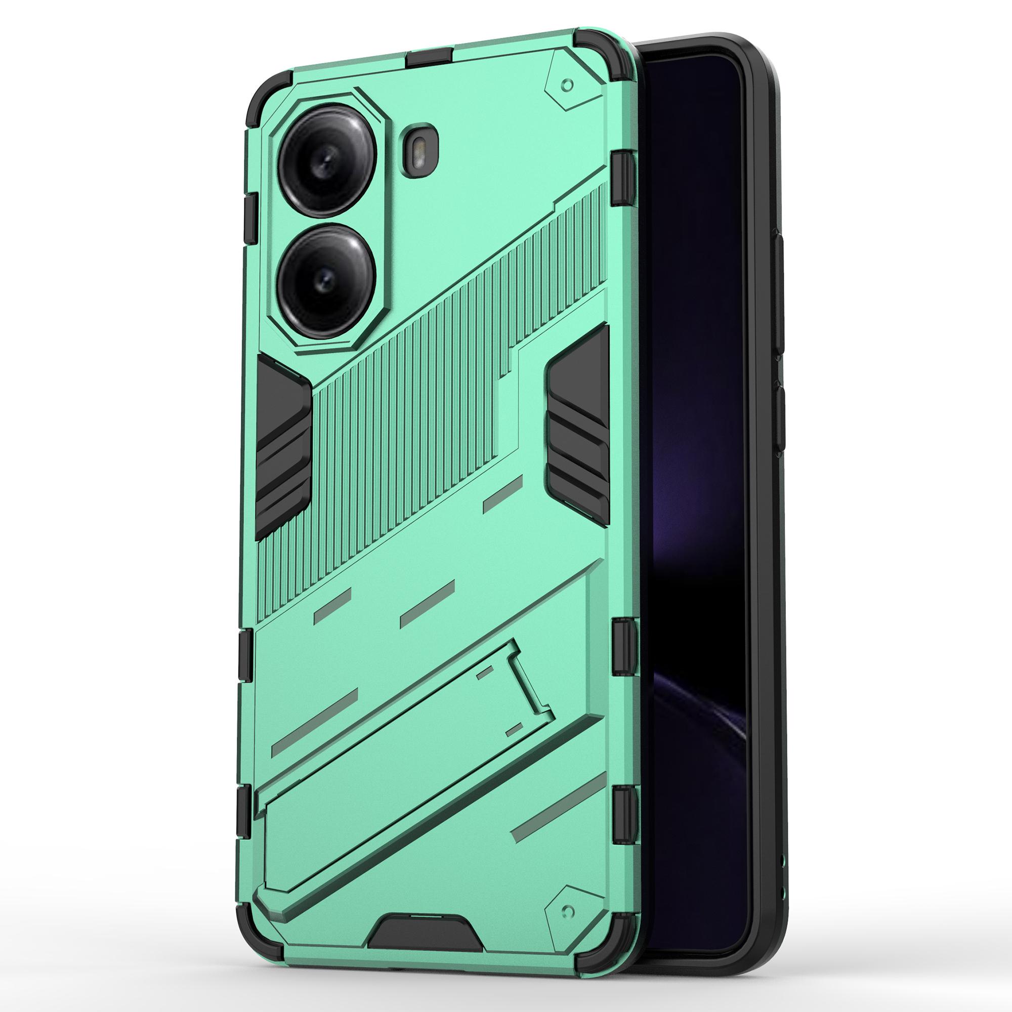 

For Xiaomi Poco X7 Pro 5G/Redmi Turbo 4 5G Case PC+TPU Shockproof Phone Cover with Kickstand Green