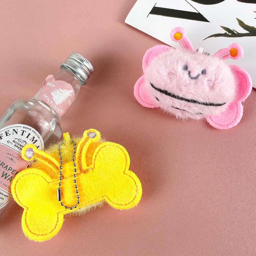 Cartoon Colorful Little Bee Plush Doll Butterfly Bee Doll Bag Keychain Pendant Toy Doll Gift