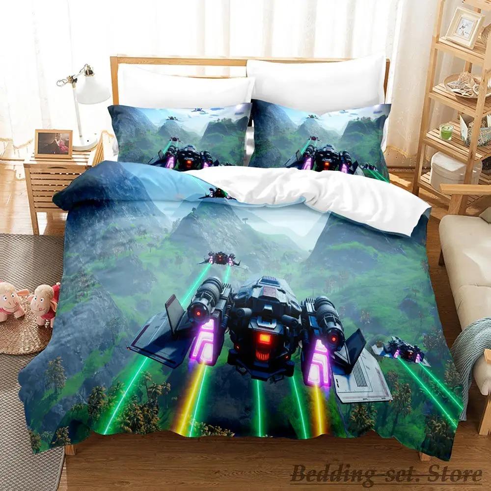 No Man's Sky Bedding Set Single Twin Full Queen King Size Bed Set Adult Kid Bedroom Duvetcover Sets Anime Parure De Lit Bed