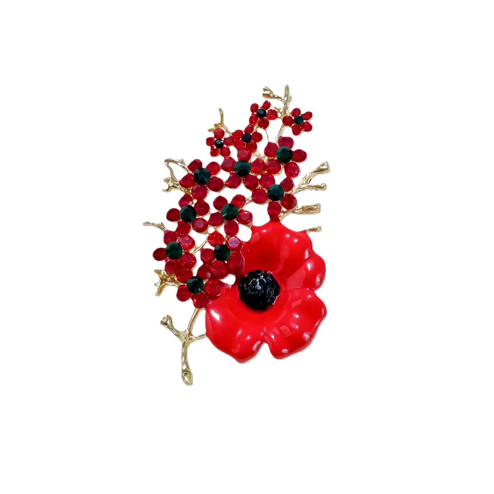 European Poppy Flower Brooch: Exquisite Women s Suit Pin золотой