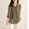 Camicia a due pezzi per abbigliamento autunnale da donna Nuova giacca camicia casual ampia Gilet in maglia alla moda Top a maniche lunghe