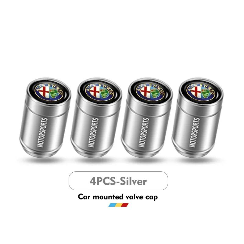 Car Stickers For Alfa Romeo For Alfa Romeo 4Pcs Car Wheel Tire Valve Cap Protection Cover Auto Accessories Giulietta GT 159 147
