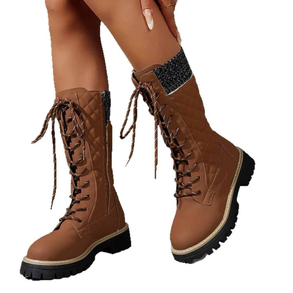 Anti-slip Shoes Mid-calf Boots for Women, New Style, Thickly Lined, Thick Sole, Large Size Boots