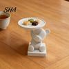Matte Craft Storage Plate 3D Printed Polar Bear Tray, Cute Animal Ring Holder & Jewelry Dish, Modern Art Decoration Minimalist Desk Organizer for Keys