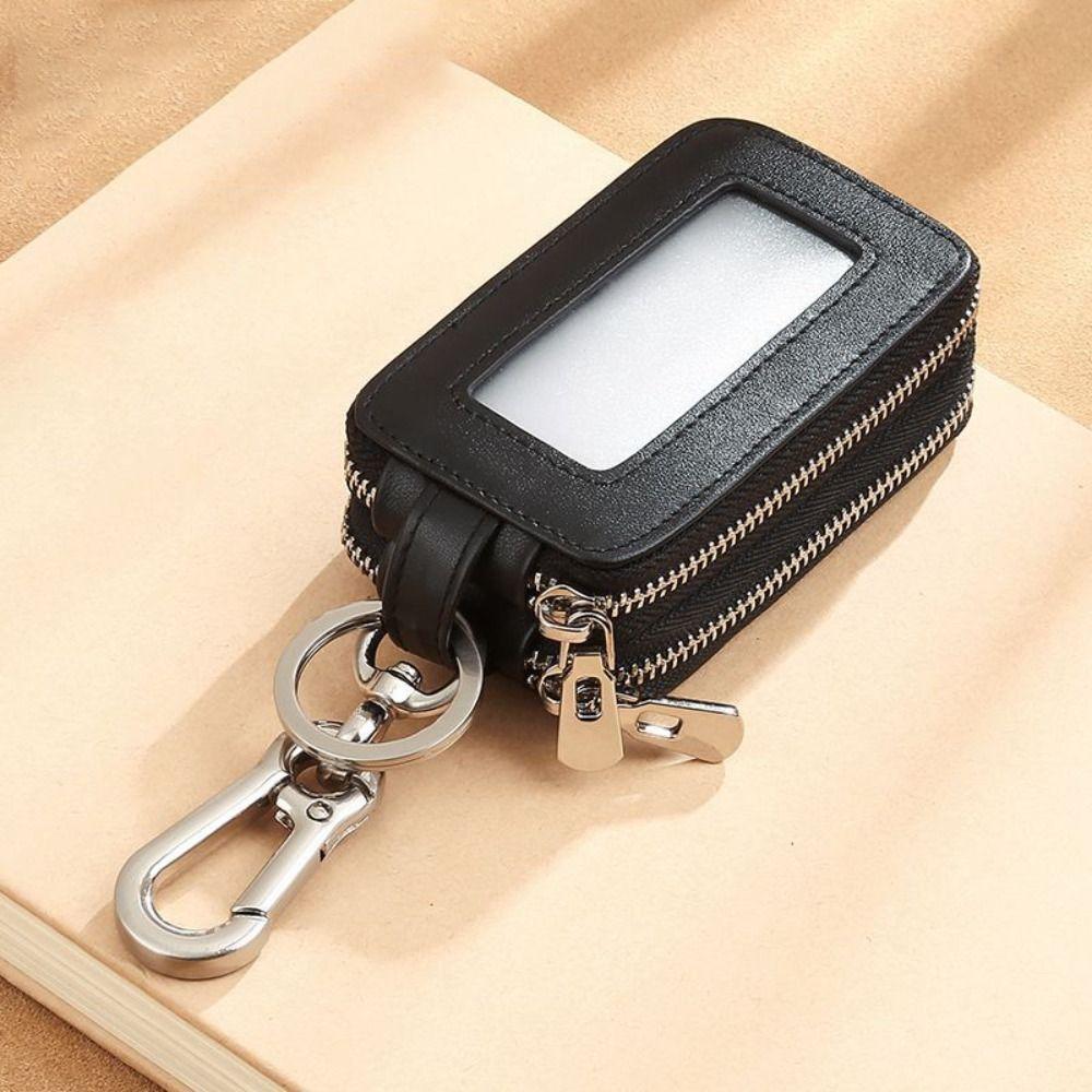 

Сумка для хранения Чехол для ключей автомобиля Мини-органайзер для ключей Кошелек Модный двухслойный чехол для ключей Ежедневный чёрный
