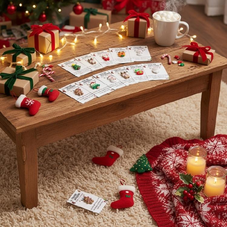 Liten Kramficka Jul Liten Helgstämning Prydnad Tomte Kram Med Värmande Kort För Festgåvor