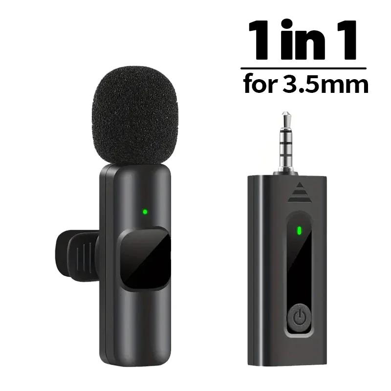 New Wireless Lavalier Microphone Portable Audio Video Recording Mini Mic for Ios Android 3.5mm Live Broadcast Gaming Phone Mic