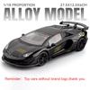 1:18 Lambor SVJ63 LP770 Alloy Models Diecast Car Toys Doors Opened Front Wheel Steering Sound Light Pull Back Sportscar Ornament