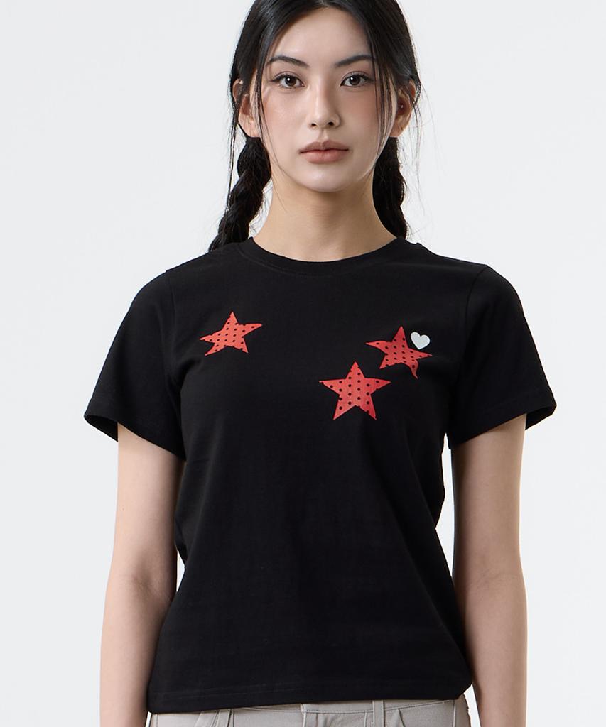 Nasttingijeubeleoldaenmi Dot Star Tee_Black