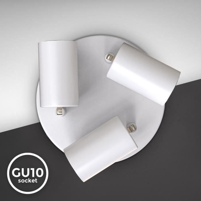 LED Ceiling Light - B.k.licht - 3 Lights - Round - Swiveling - Gu10 - Matte White