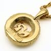 Used NINA RICCI Necklace logo metal/Rhinestone 5.9g gold plating