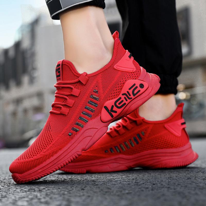 Men's Shoes Autumn New Breathable Fly-woven Trendy Shoes Fashion Large Size Casual Shoes Men's Sports Shoes